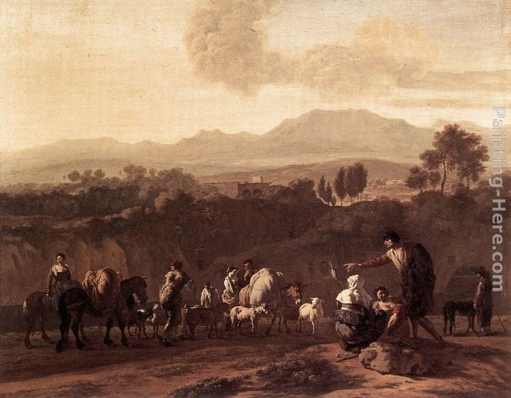 Karel Dujardin Landscape in the Roman Campagna